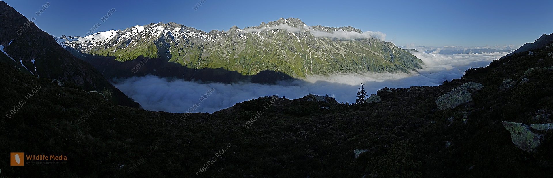 Habachtal Panorama mit Nebelmeer